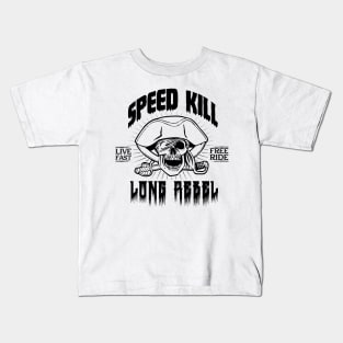 Speed kill live fast free ride long rebel Kids T-Shirt